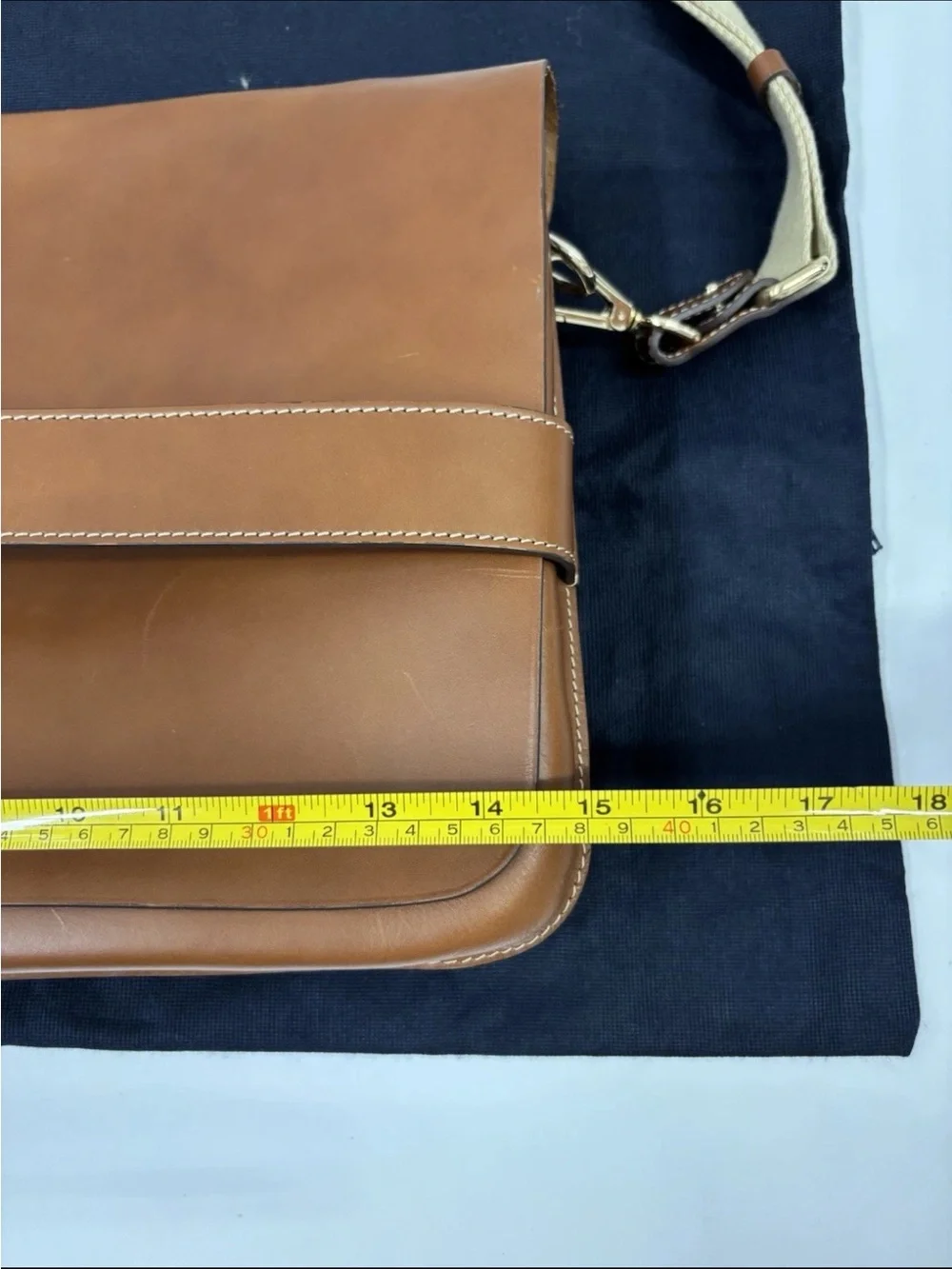 Boldrini Selleria Leather Messenger Bag Crossbody Tan Brown Satchel Italy Luxury
